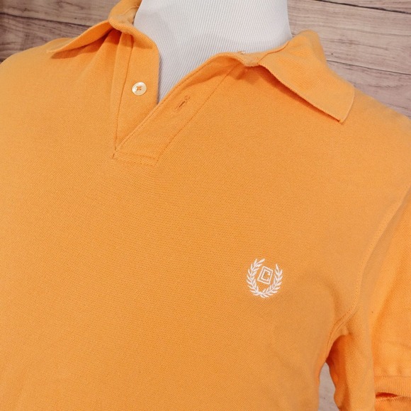 CHAPS SHORT SLEEVE ORANGE POLO SHIRT MENS SIZE L COTTON MESH - Picture 2 of 6